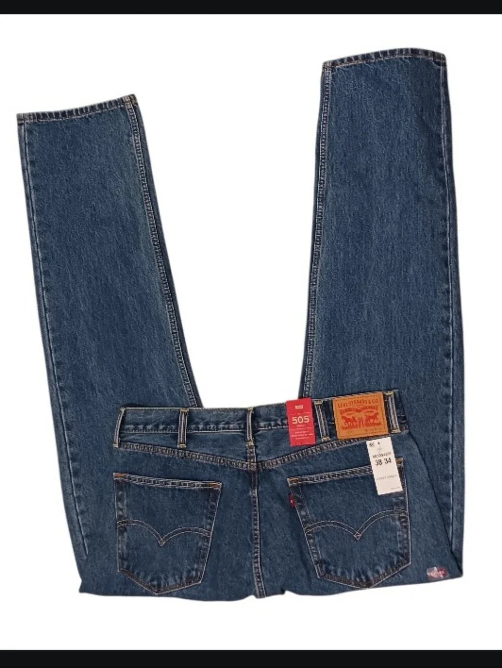 Levis 505 Regular Fit Straight Leg Jeans 38x34